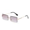 2PCS Women and Men Fashion Sunglasses UV400 Shades Rectangle Sun Glasses Rimless Summer Fashion Eyewear