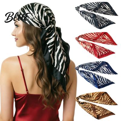 Soft Drape Headscarf Women Headscarf Zebra Print Large Square Scarf