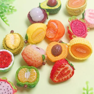 New Arrive 100Pcs Mix Styles Mini Fruit Flatback Resin Charms 3D Artificial Food Ornaments for DIY Crafts Scrapbooking Decor