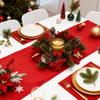 Flower Artificial Wreath Candle Rings Red Berry Pillar Candlestick Wreath Candle Holder  Party