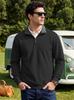 Men's Textured Jacquard Stand Collar Pullover Zip Pocket Casual Sweatshirt