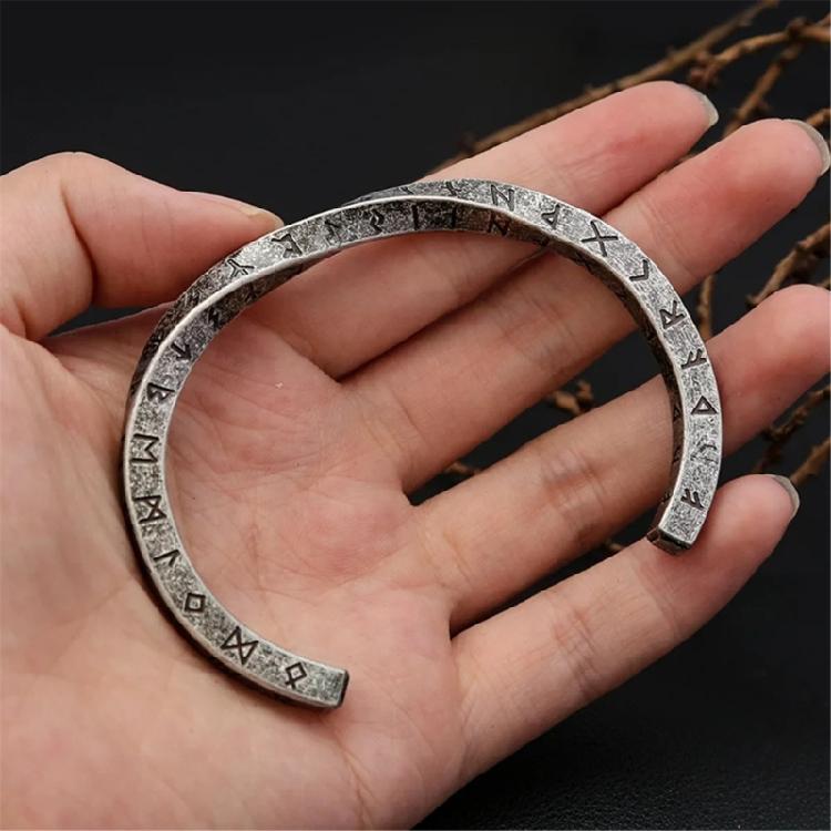 Simple Nordic Rune Bracelet Nordic Inspired Rune Open Cuff Bracelet for Men Stainless Steel Designs Bangle