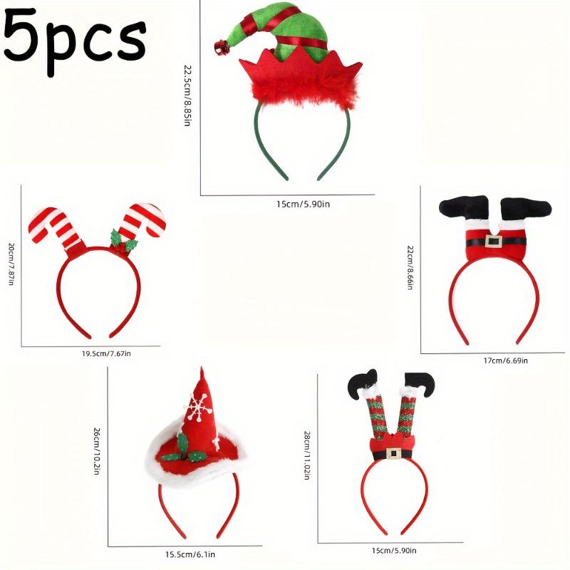 5pcs/set Christmas Tree Headband - Durable Plastic Party Accessory Featherless Holiday Headwear Children's Hair Accessories