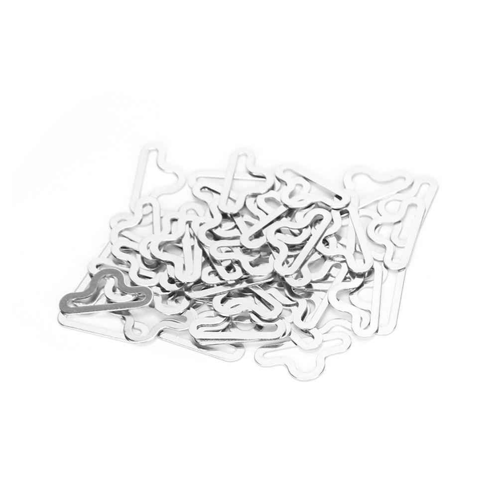 50 Set Silver Bow Tie Clips Black Bow Tie Hardware Thin Hook Fastener Necktie Strap
