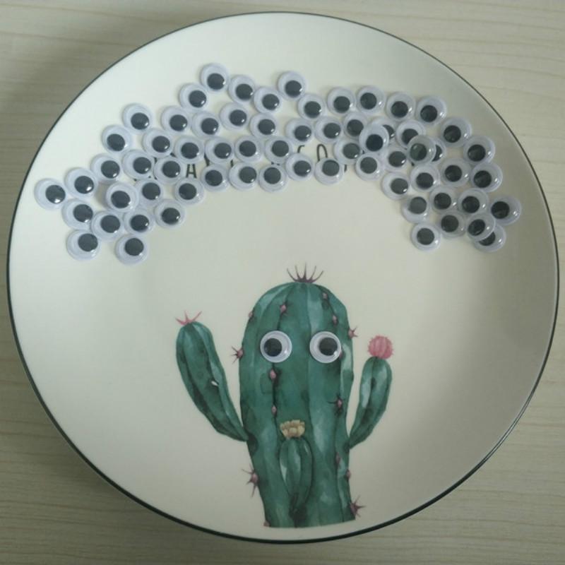 200Pcs Self Adhesive Googly Wiggly Eyes 6/8/10/12/15mm Mixed for Toys Dolls DIY Accessory Eyeball for Scrapbook