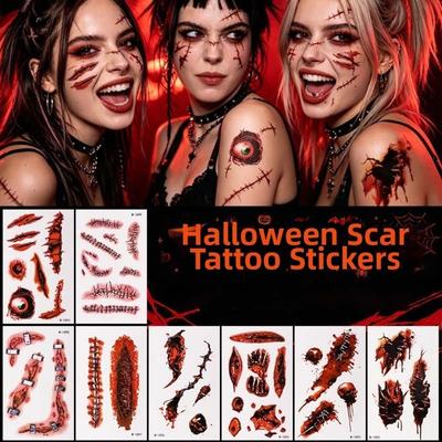 Waterproof Bruise Scab Scar Tattoo Sticker Body Art Scar Decals  Halloween Party Supplies
