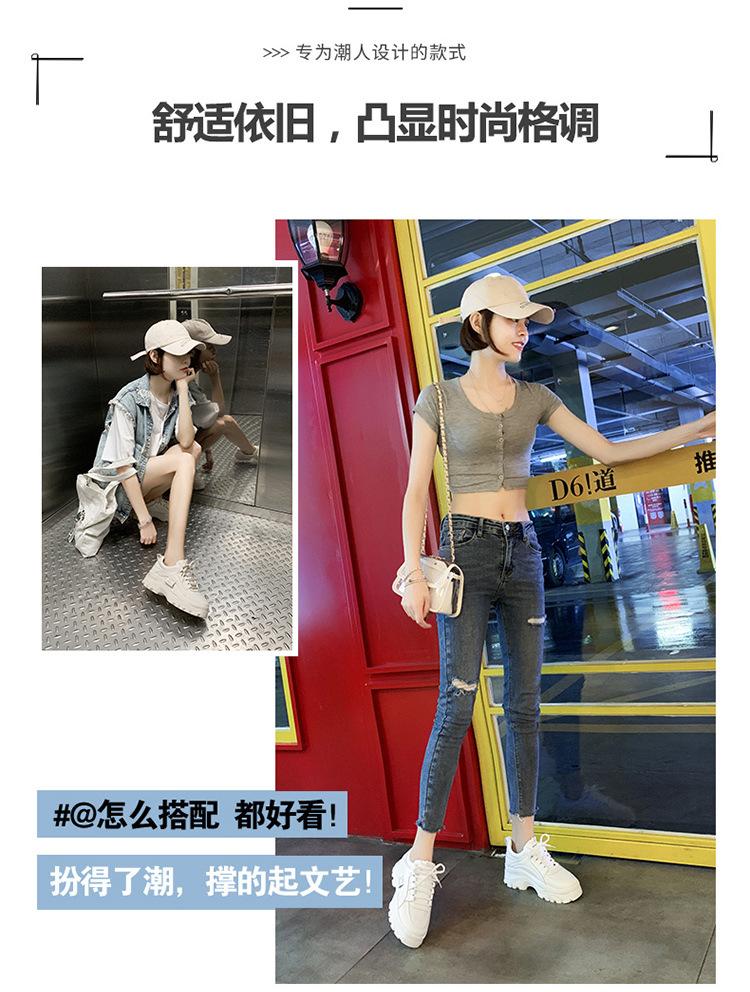 Women's Shoes 2025 New Trendy Fashion Korean Version Heightening White Shoes Heightening Leather Surface Waterproof Shoes Female Student Dad Shoes