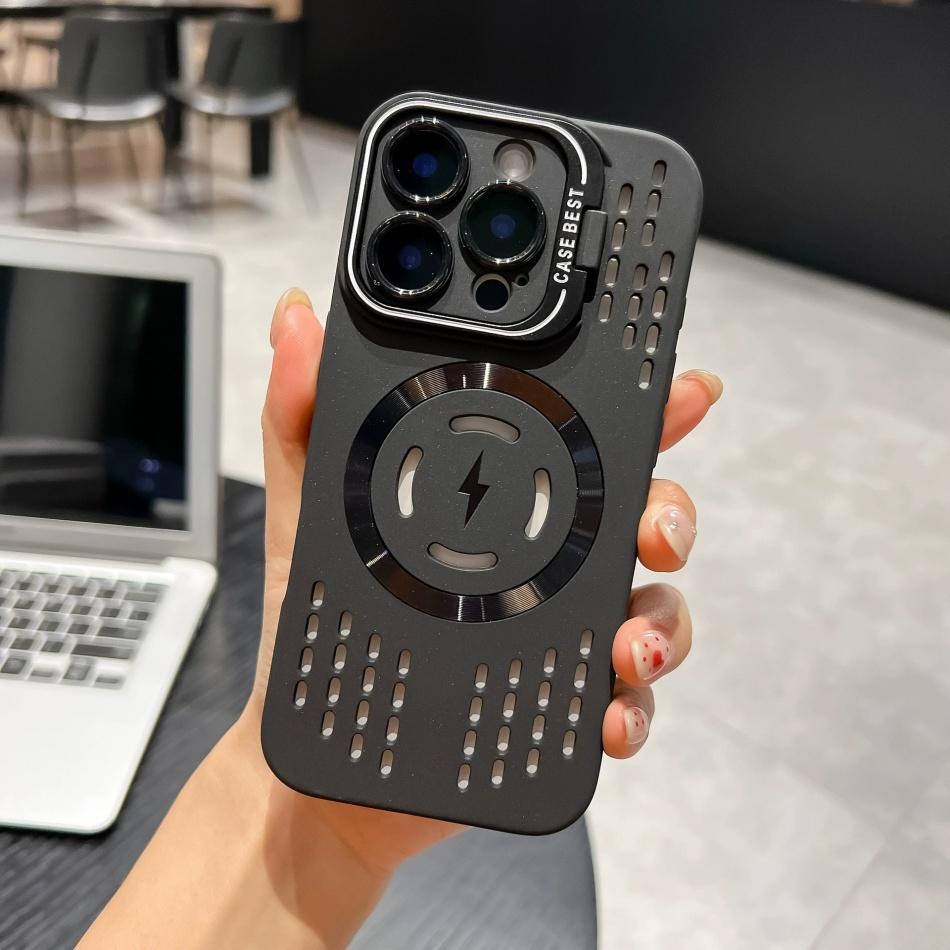 Breathable Soft Back Case for iPhone 16 15 14 13 12 11 Pro Max Plus Cooling Heat Dissipation Magnetic Phone Cover