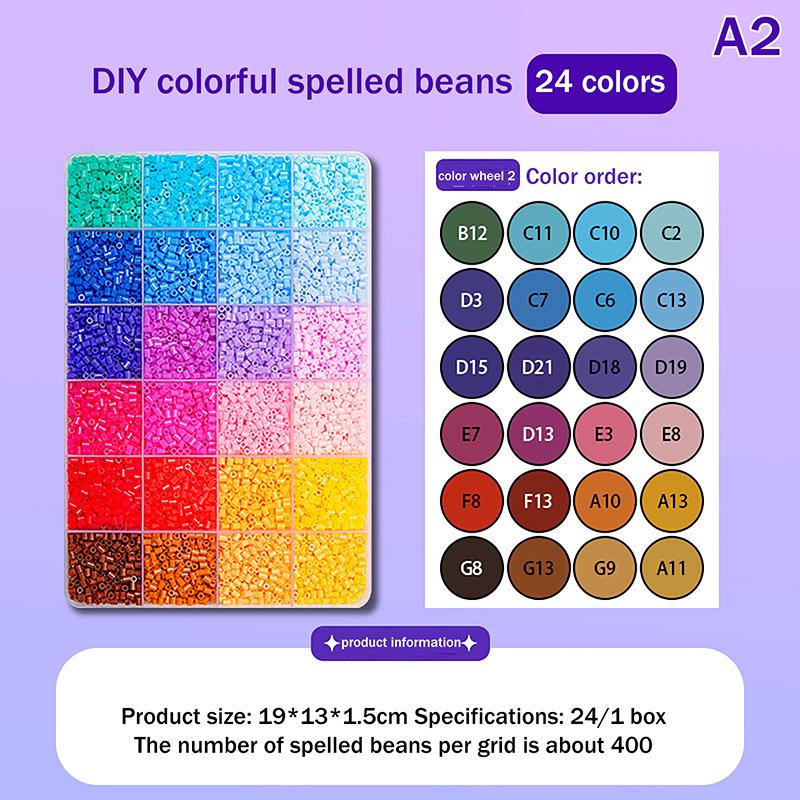 24Colors/Set Each Grid Contains 400Pcs Mini Beads Fuse Beads Puzzles Beads For Kids Diy High Quality Puzzles Handmade Gift Toy