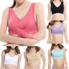 Ladies'plain Color Front Cross Side Lace Sports Bra Full Cup Bra Vest Tops