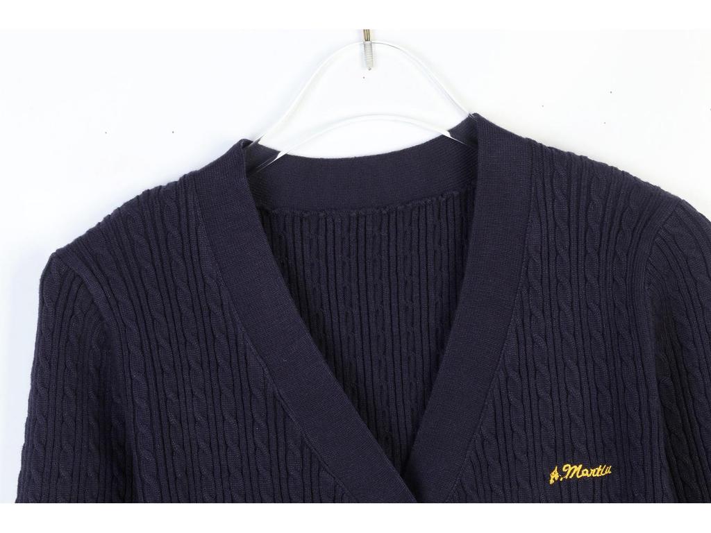 French Niche Spring/Summer 2025 V-Neck Ruffle Hem Knit Dress