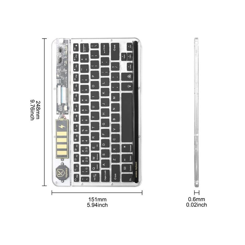 Ultra-Slim Rechargeable Bluetooth Keyboard Multi-Device Stable Connection for iPad iPhone Mac Android Windows-Wireless Keyboard