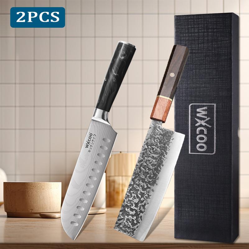 WXCOO Hand Forged Kitchen Knife Multifunctional Ham Slicing Knife Versatile Knife Meat Fruit Cutting for Cooking Household