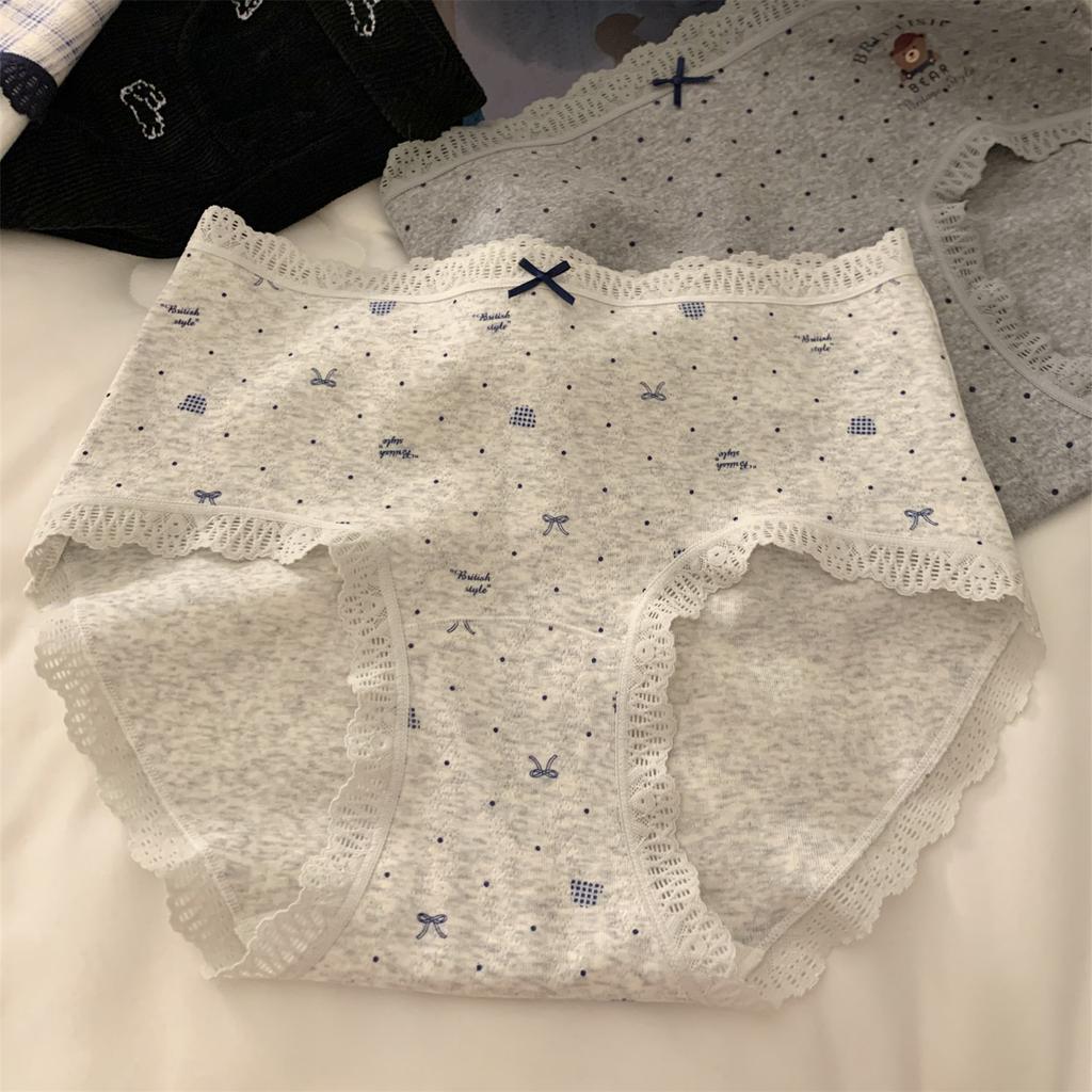 Big Size Ladies Spring and Autumn New Lovely Pure Cotton Without A Mark in The Waist Triangle Briefs