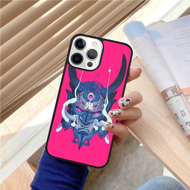 Japanese Oni Hannya Demon Mask Phone Case Cover For iPhone 17 Air 15 16e Pro Max 14 13 12 11 Pro Max Plus Shell