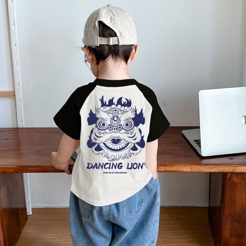 Boys Cotton Raglan Block Print T Shirt Summer Stylish Baby Undershirt Top 80