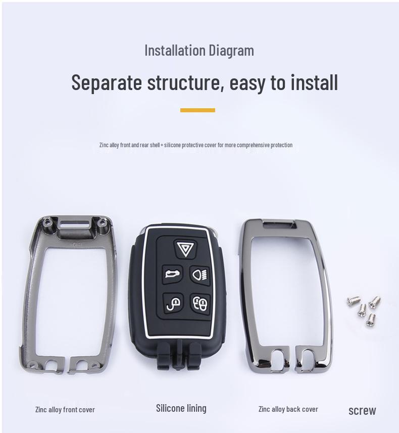 Jaguar Key Case for 2022 Model: XEL, XFL, FPace, XF, XJL - High-End Metal Full Wrap Shell
