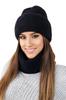 Benita Alpaca Hat and Scarf Set, Black