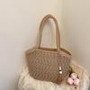 Women's Large Woven Straw Tote Bag - 2025 Summer Beach & Fashion Bucket Style