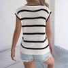 Women's Fashion Contrast Striped Casual Loose Sweater Top