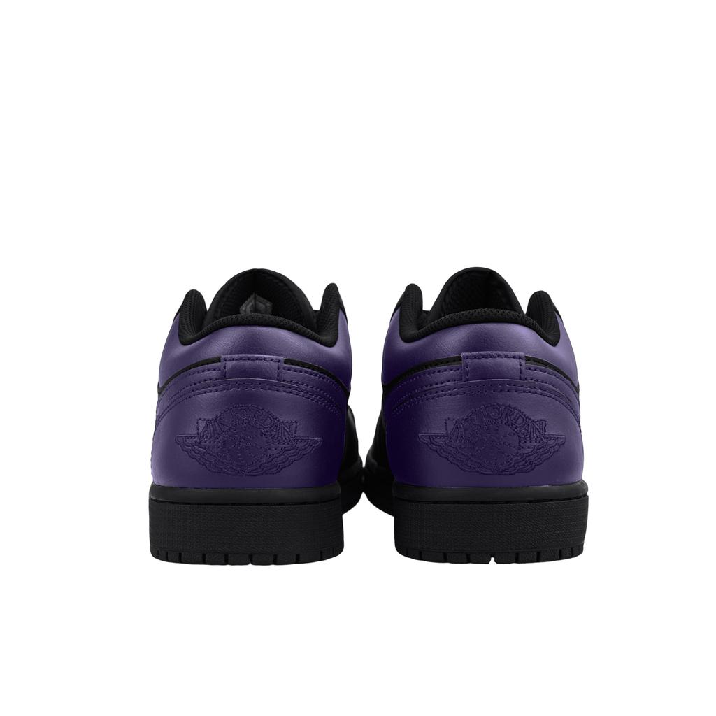 Jordan Air Jordan 1 Cushioning, Wear Resistant Low Top Vintage Basketball Shoes Men's Black Purple 553558-093(Team695-)