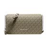 Jet Set Logo Print Snap Fastening Coated Canvas Crossbody Bag Women's Olive