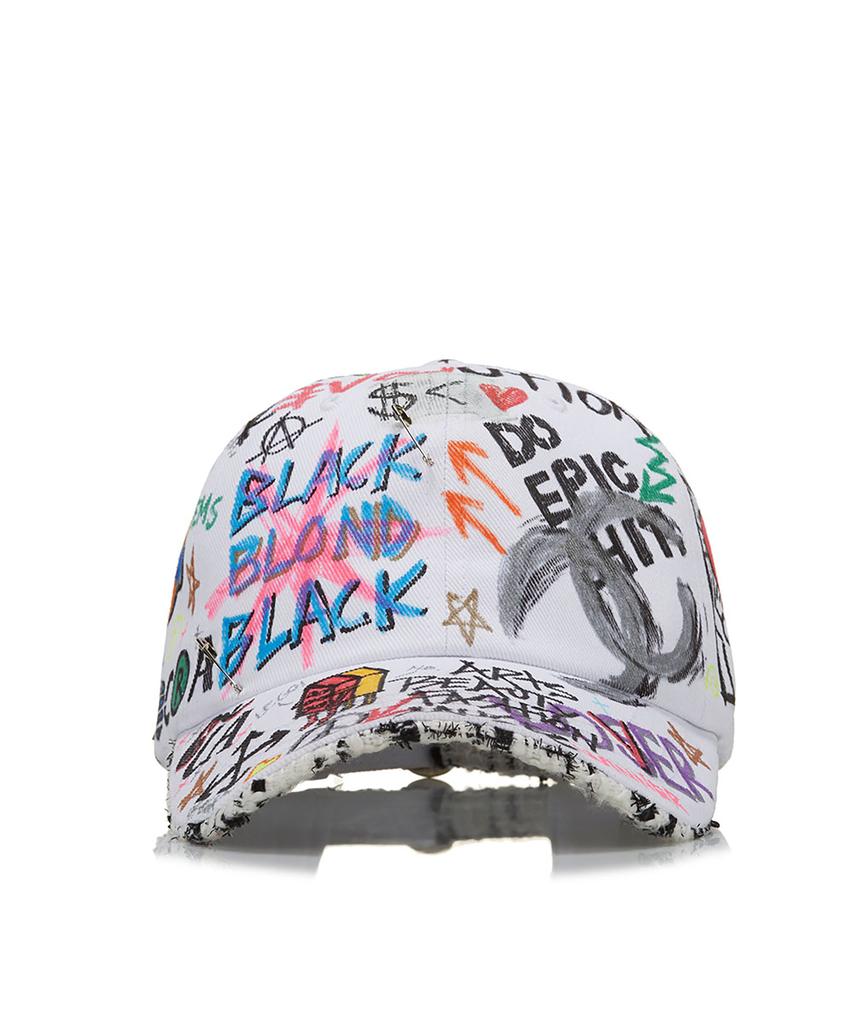 BLACKBLOND Vividi Tweed Cap Homage Graffiti Version (White)