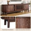 165 X 39.5 X 46 Cm, Brown TV Cabinet with Sliding Door, Downward-Folding Hollow Door, Suitable for TV Stands Up To 65 Inches, with Support Legs