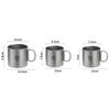 Titanium Steel Coffee Mug Cup With Foldable Handle Outdoor Camping Water Mug Tableware For Hot And Cold Beverages
