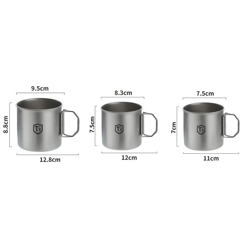Titanium Steel Coffee Mug Cup With Foldable Handle Outdoor Camping Water Mug Tableware For Hot And Cold Beverages