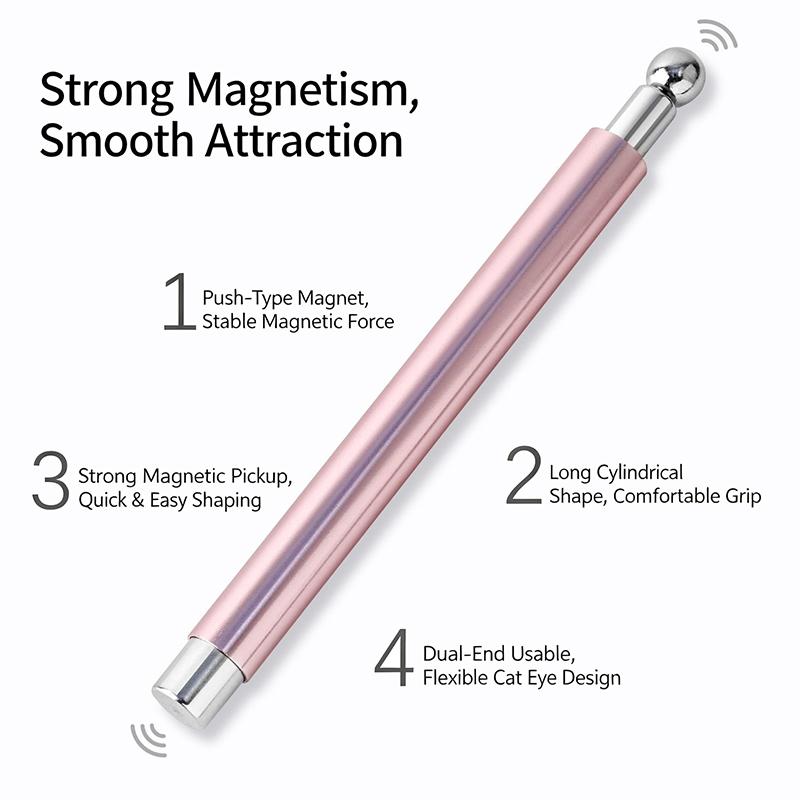Nagelkunst Nagel Magnetischer Stick Katzenauge Magnetkugel Aluminiumgriff Zylindrisch UV-Gel Magnet Werkzeuge Doppelseitige Nageldesign-Werkzeuge