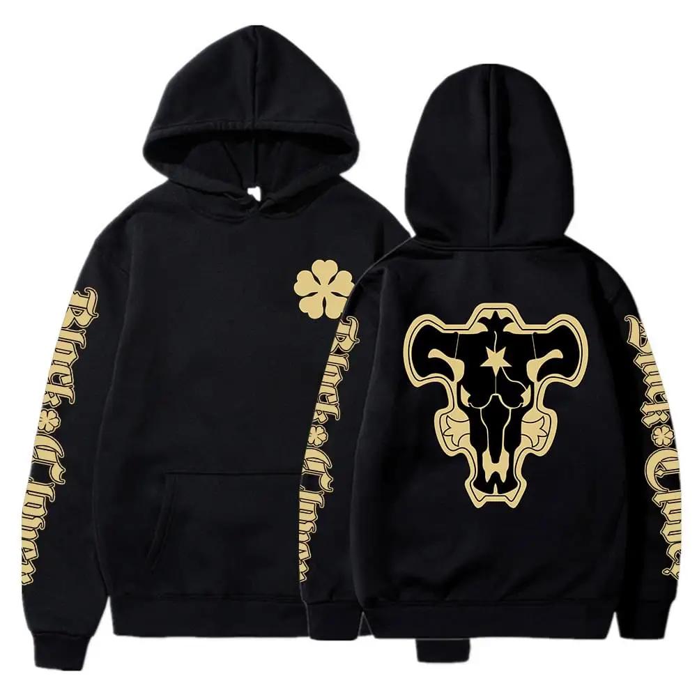 Anime Black Clover Logo Hoodie Yami Asta Magic Knight Graphic Hoodies Vintage Oversized Long Sleeves Cotton Men Women Clothes