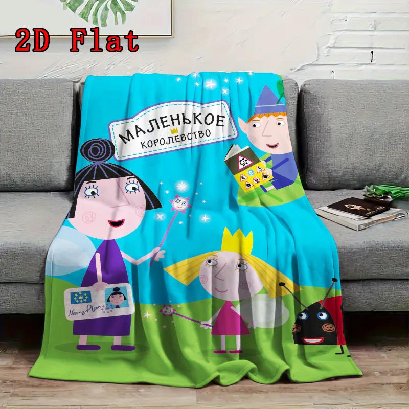 Ben & Holly'S Little Kingdom 2D Flat Pattern Flannel Blanket High quality All Seasons Warmth and Comfort Perfect for Christmas Gifts.DMT0925354