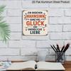 2D Flat 1pc, Vintage Love and Happiness Theme Aluminum Metal Decorative Plaques, Romantic Quotes, Bedroom, Living Room, Cafe, and Wedding Decor