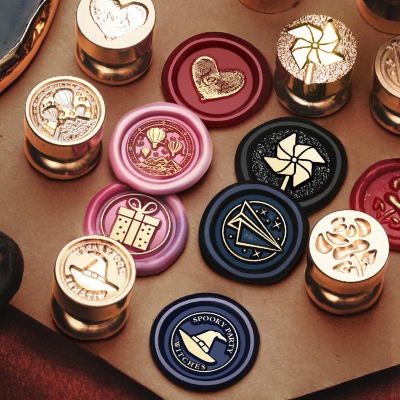 6Pcs Christmas Themed Stamp Head for Wedding Invitations Christmas Card Envelope Decoration Embossed Sealing Stamp