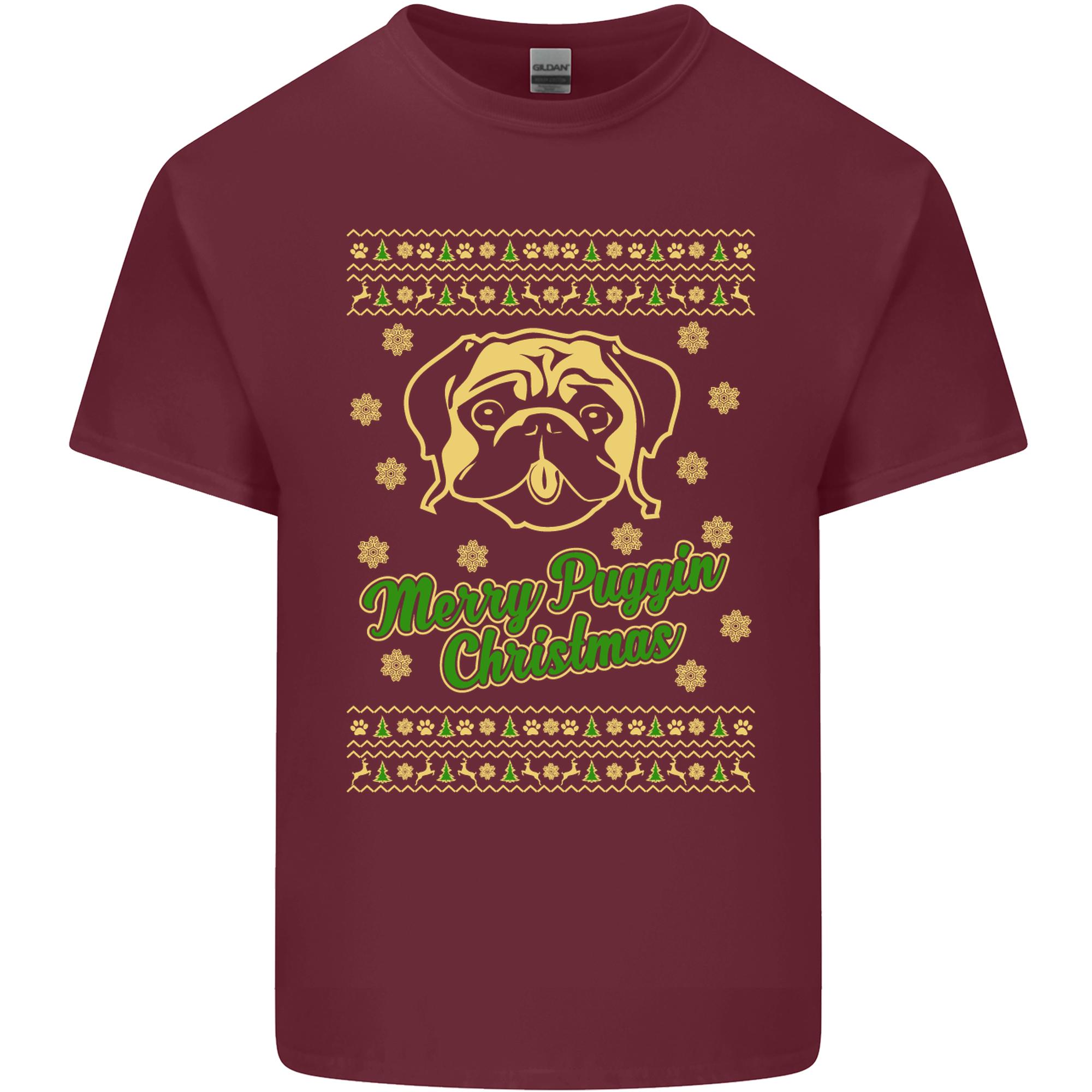 Merry Puggin Christmas Funny Pug Unisexs Light Cotton TShirt S