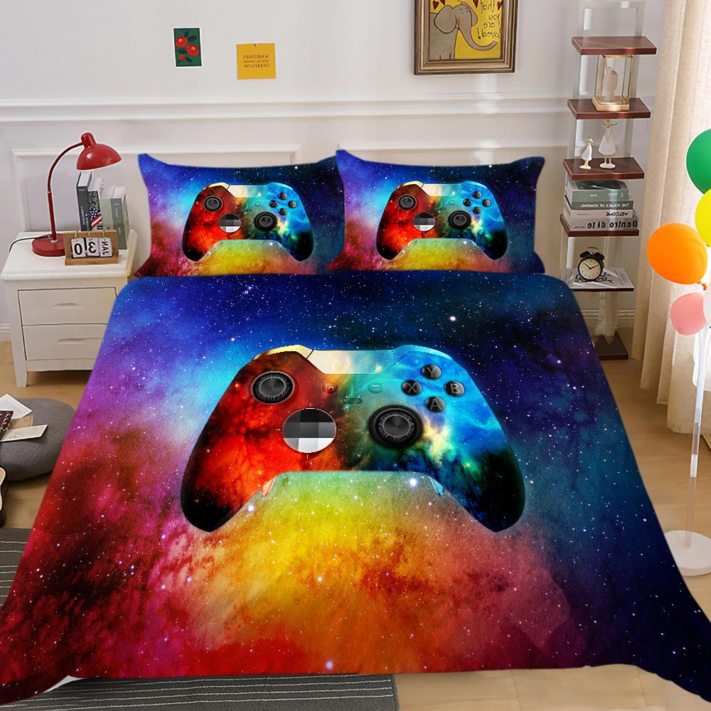 3D Player Bedding Full-size Game Machine Pattern Bedspread Set Is Suitable for Home Decoration of Boys and Men's Game Lovers' Room