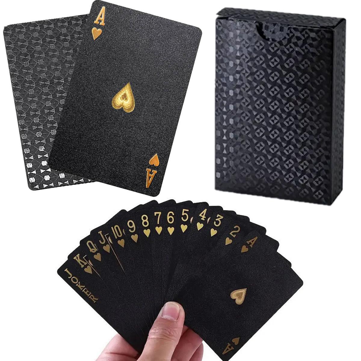 Black Gold Playing Cards Plastic Waterproof