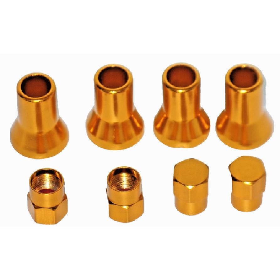 4 Kits TR 41 Chrome Yellow (Gold) Color Snap-In Tire Valve Stems