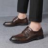 Men's British Retro Business Shoes Genuine Leather Mens Lace-up Dress Office Derby Shoe Flats Men Fashion Wedding Party Oxfords
