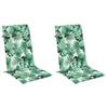 High Back Seat Cushions 2 Pcs Leaf Pattern Oxford Fabric
