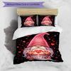 3PC Custom Name Love Gnome Art Bedding Set Duvet Cover Closure Includes 1 Duvet Cover & 2 Pillowcases for Bedroom