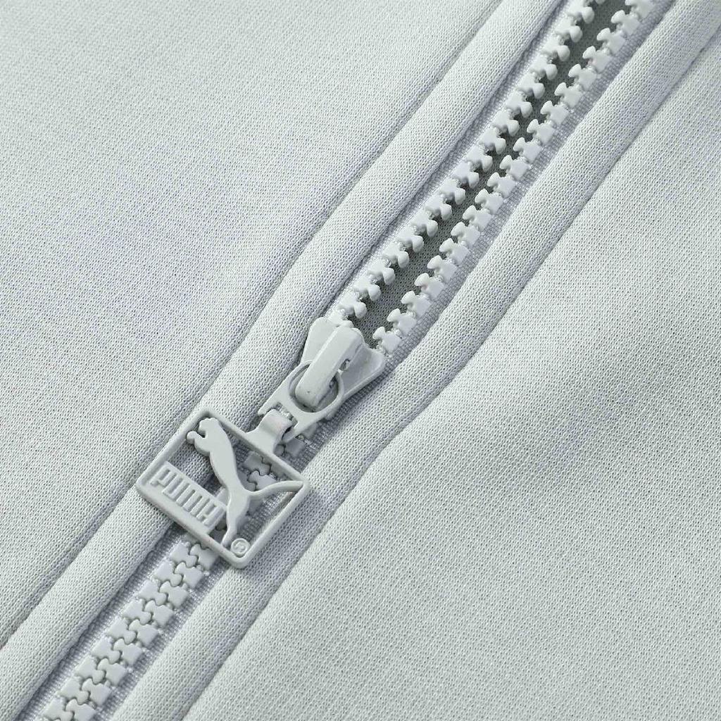 Puma Classic Fz Hoodie Comfortable Long Sleeve Zip-Up Jacket Sweatshirt Unisex Hoodies Light-Gray 631151-09