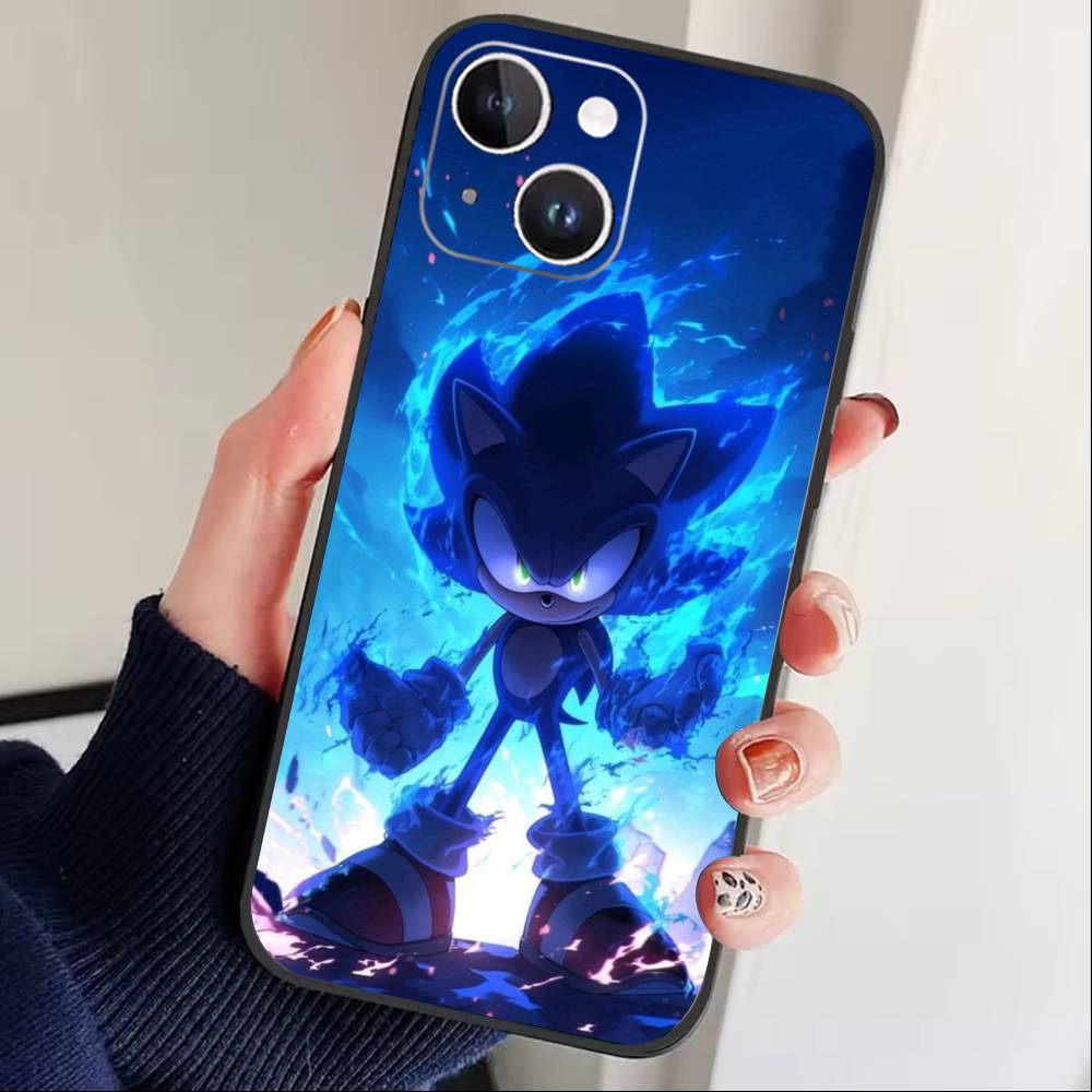Hedgehog Knuckles Phone Case For iPhone 17 16 15 14 13 12 Max Plus Silicone Black Cover