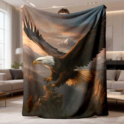 2026 Latest Flannel Blanket Eagle Print Plush Blanket, Suitable for Sofa, Couch, Office, Bed, Camping and Travel, Four Seasons Gift Blanket Gifts Home