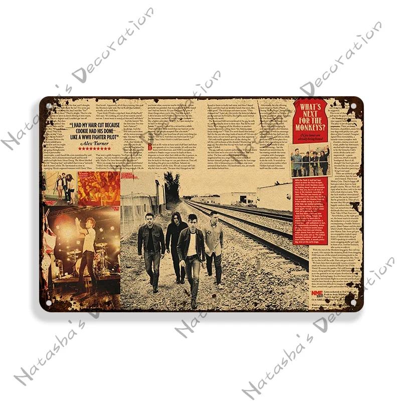Indie Rock Sign Rock Band Wall Sign Arctic Monkeys Metal Signs Music Metal Sign Rusty Vintage Poster Home Club Pub Bar Decor