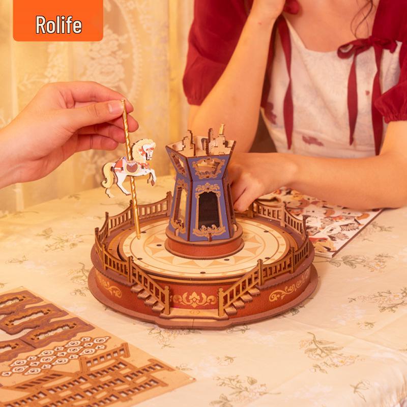 Carillon Giostra Rolife Fai da Te: Kit di Montaggio Fatto a Mano per un'Esperienza di Costruzione Infantile e Fantasiosa - Regalo Ideale per Bambine
