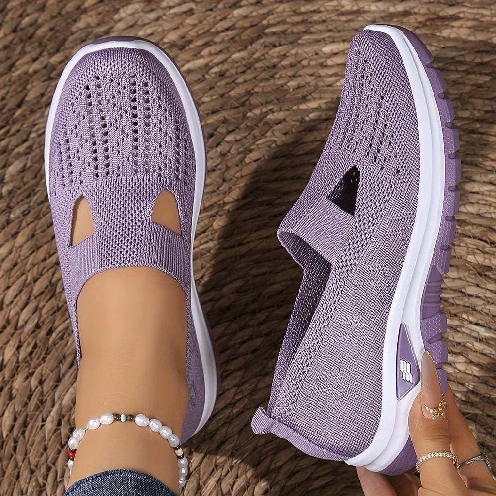 Breathable Mesh Slip-On Flat Sports Shoes for Women, Lightweight and Comfortable Casual Footwear Suitable for Parks, Summer Vacations, Women Shoes