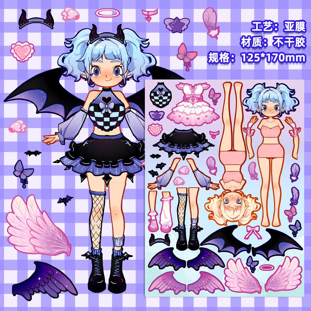 6 Bucăți de Autocolante Drăguțe cu Prințese Per Pachet Autocolant Puzzle Schimbare Față Rochie Autocolante Personalizate DIY Impermeabile