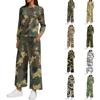 Damen Casual Bedrucktes Sweatshirt und Hose Set - Rundhals Lockerer Schnitt Zweiteiliges Outfit